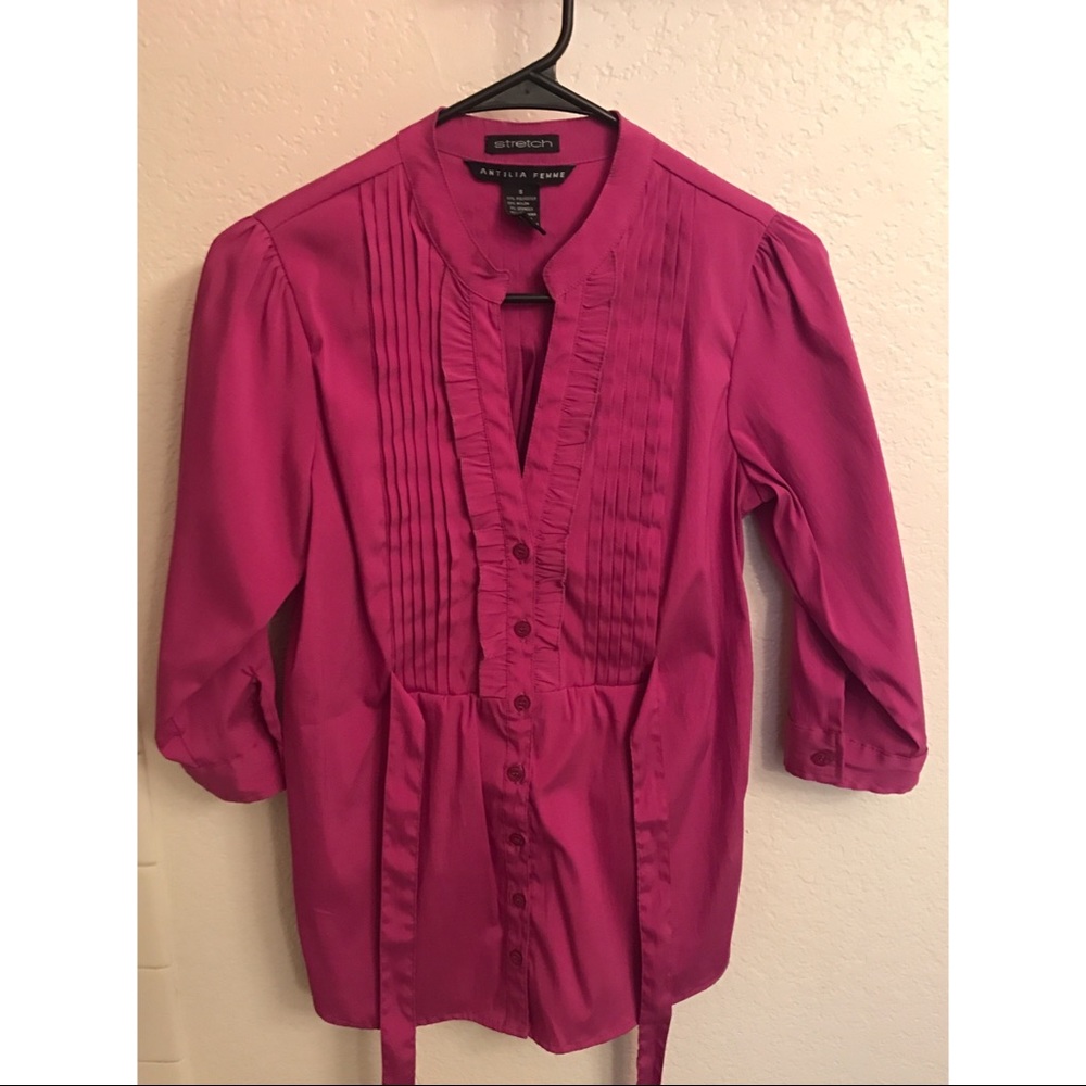 Magenta Ruffle Blouse